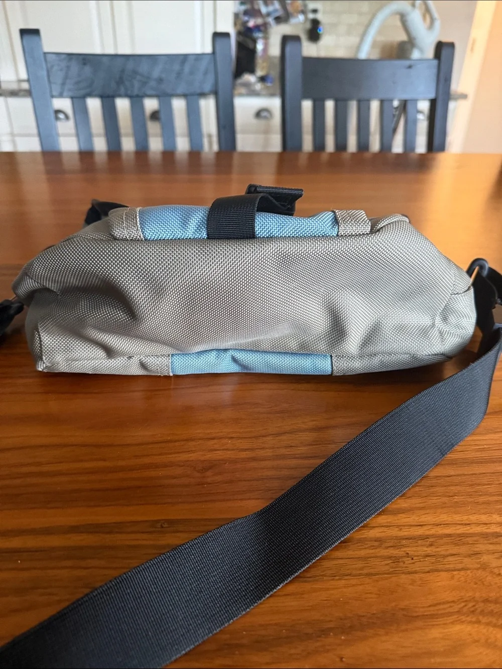 Timbuk2 Light Blue and Grey Messenger Bag with Black Trim